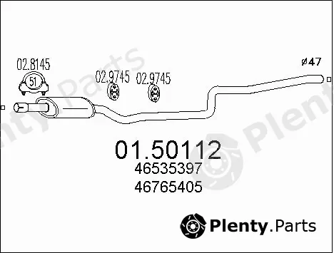 MTS 01.50112 — Centre Muffler