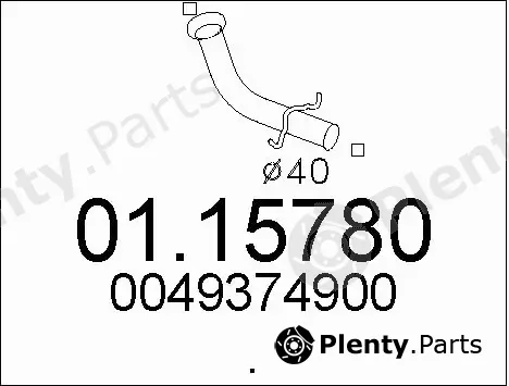 MTS 01.15780 — Exhaust Pipe