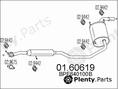 MTS 01.60619 — Rear Muffler