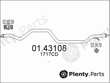 MTS 01.43108 — Exhaust Pipe