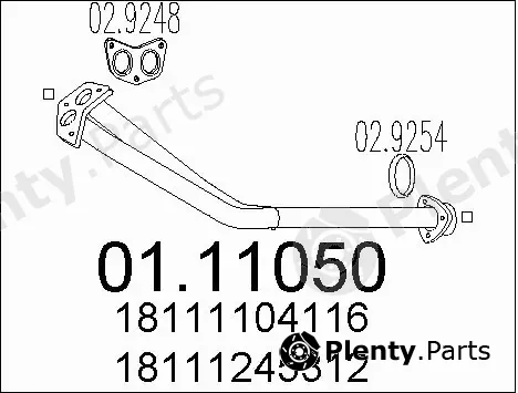 MTS 01.11050 — Exhaust Pipe