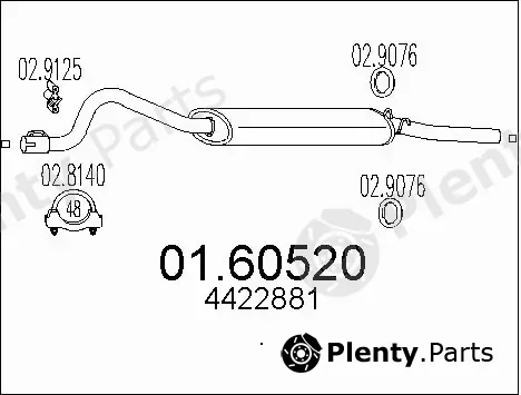 MTS 01.60520 — Rear Muffler