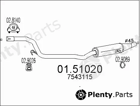 MTS 01.51020 — Centre Muffler