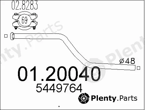 MTS 01.20040 — Exhaust Pipe