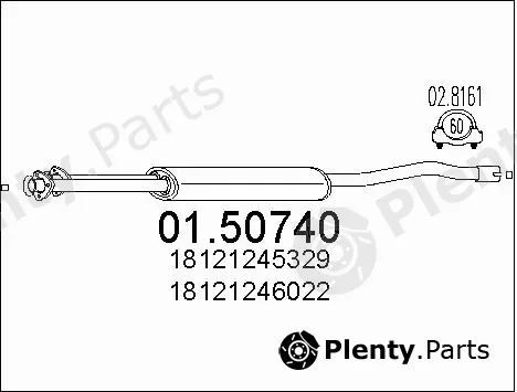 MTS 01.50740 — Centre Muffler