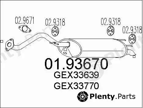 MTS 01.93670 — Rear Muffler