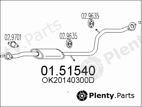 MTS 01.51540 — Centre Muffler