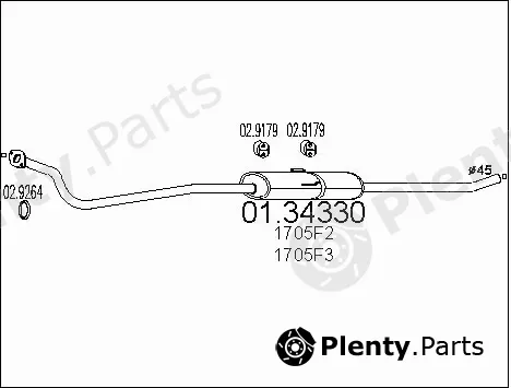 MTS 01.34330 — Front Muffler