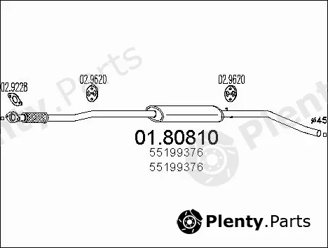 MTS 01.80810 — Centre Muffler