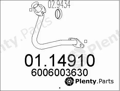 MTS 01.14910 — Exhaust Pipe