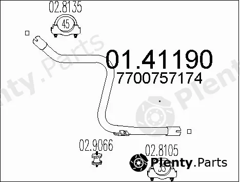 MTS 01.41190 — Exhaust Pipe
