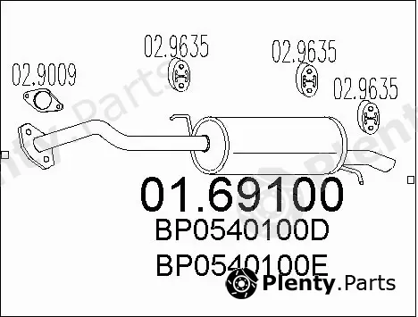 MTS 01.69100 — Rear Muffler