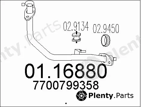 MTS 01.16880 — Exhaust Pipe