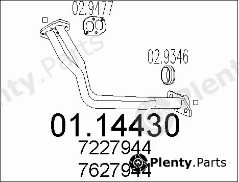 MTS 01.14430 — Exhaust Pipe