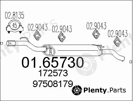 MTS 01.65730 — Rear Muffler