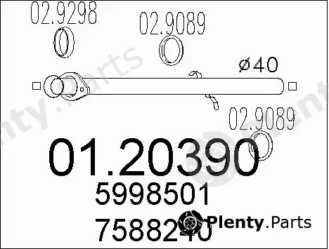 MTS 01.20390 — Exhaust Pipe