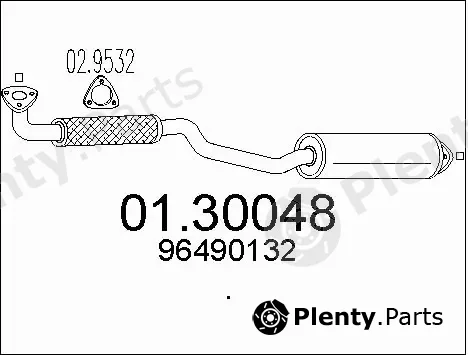MTS 01.30048 — Front Muffler
