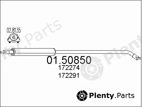 MTS 01.50850 — Centre Muffler