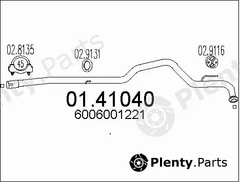 MTS 01.41040 — Exhaust Pipe