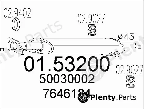 MTS 01.53200 — Centre Muffler