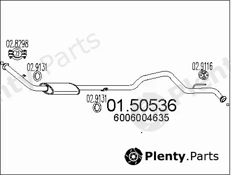 MTS 01.50536 — Centre Muffler