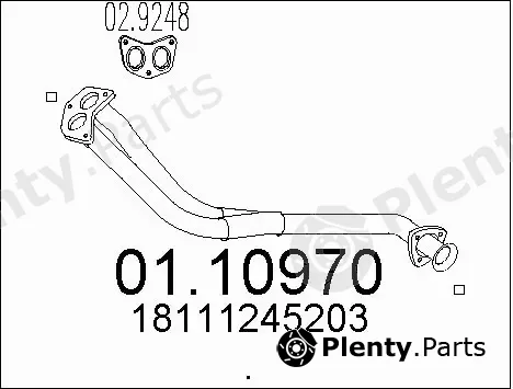 MTS 01.10970 — Exhaust Pipe