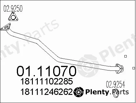 MTS 01.11070 — Exhaust Pipe