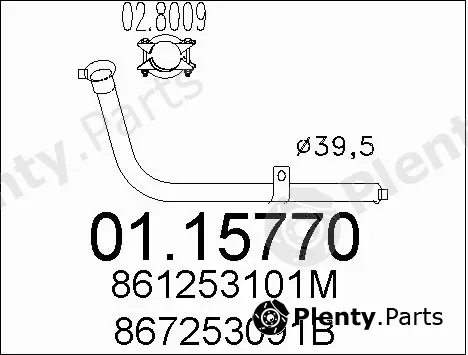 MTS 01.15770 — Exhaust Pipe