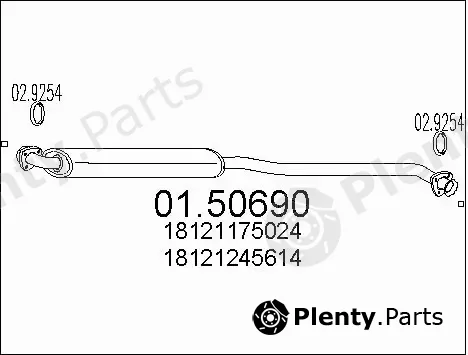 MTS 01.50690 — Centre Muffler