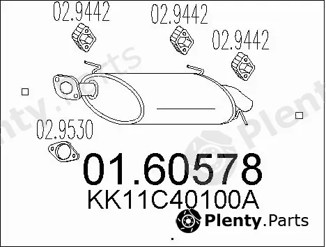 MTS 01.60578 — Rear Muffler