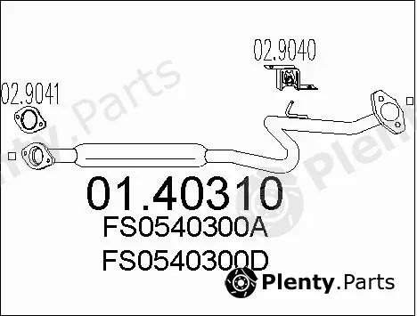 MTS 01.40310 — Exhaust Pipe