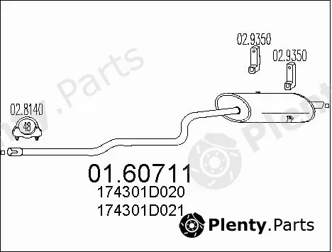 MTS 01.60711 — Rear Muffler