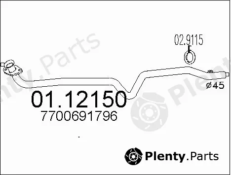 MTS 01.12150 — Exhaust Pipe