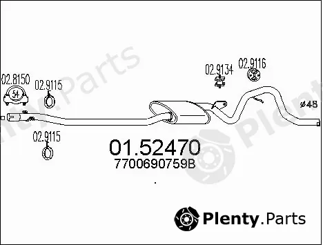 MTS 01.52470 — Centre Muffler