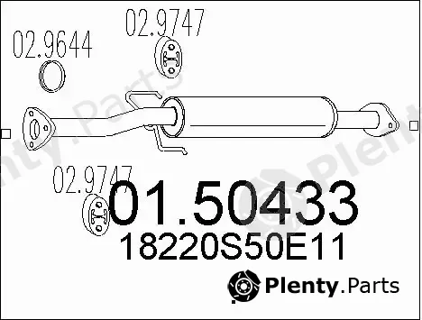 MTS 01.50433 — Centre Muffler