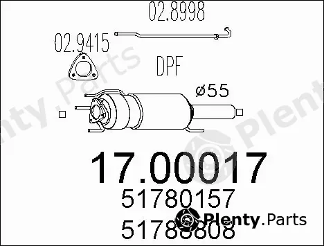 MTS 17.00017 — Soot/Particulate Filter, exhaust system