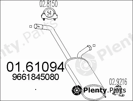 MTS 01.61094 — Rear Muffler