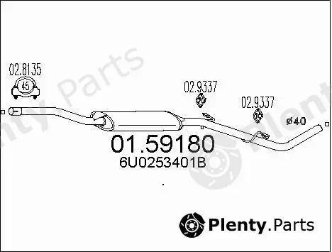 MTS 01.59180 — Centre Muffler