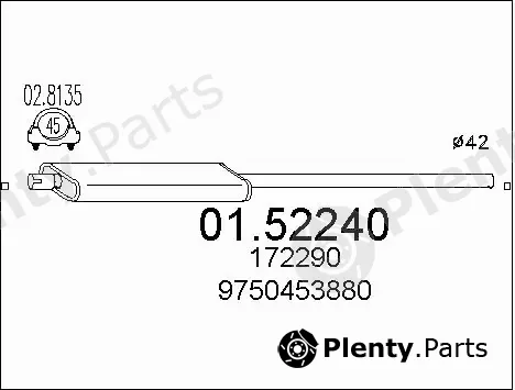 MTS 01.52240 — Centre Muffler