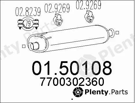 MTS 01.50108 — Centre Muffler