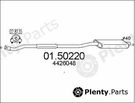 MTS 01.50220 — Centre Muffler