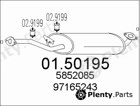 MTS 01.50195 — Centre Muffler