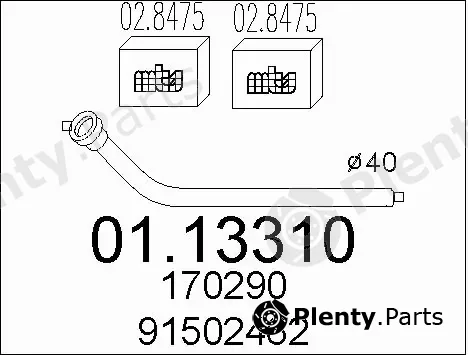 MTS 01.13310 — Exhaust Pipe