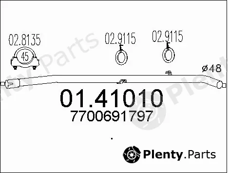 MTS 01.41010 — Exhaust Pipe