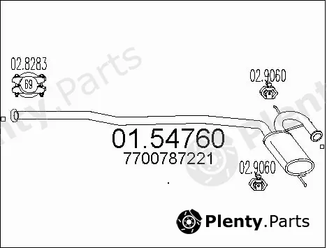 MTS 01.54760 — Centre Muffler