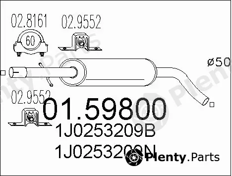 MTS 01.59800 — Centre Muffler
