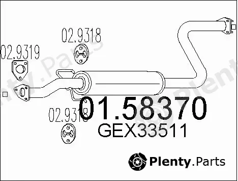 MTS 01.58370 — Centre Muffler
