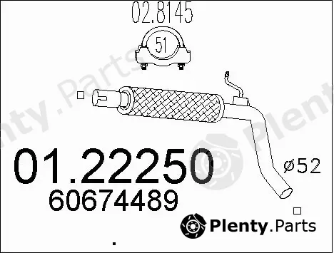 MTS 01.22250 — Exhaust Pipe