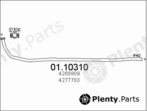 MTS 01.10310 — Exhaust Pipe