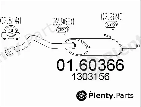 MTS 01.60366 — Rear Muffler